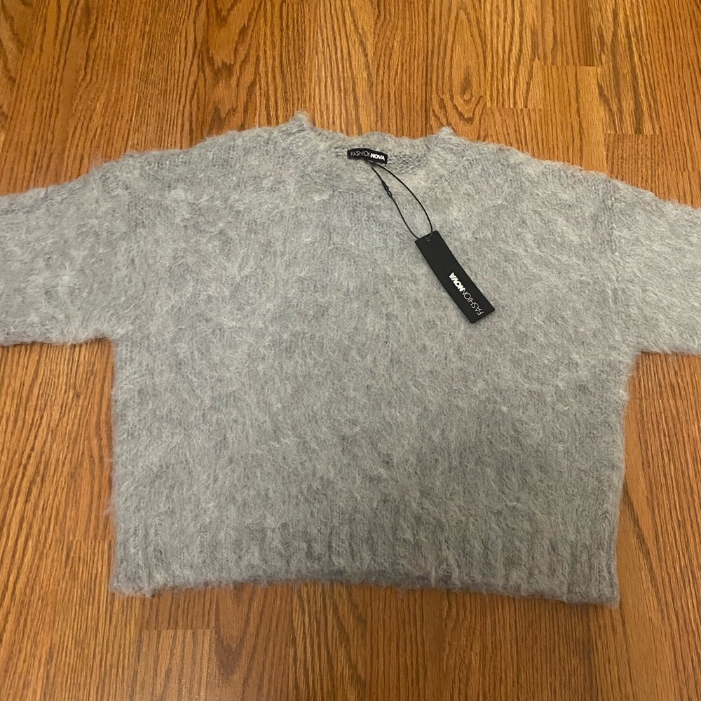 Fashion Nova Soft Gray Crew Neck Sweater